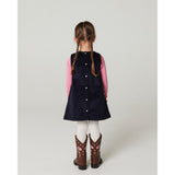 COPENHAGEN COLORS Navy Corduroy Dress W. Embroidery
