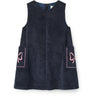 COPENHAGEN COLORS Navy Corduroy Dress W. Embroidery