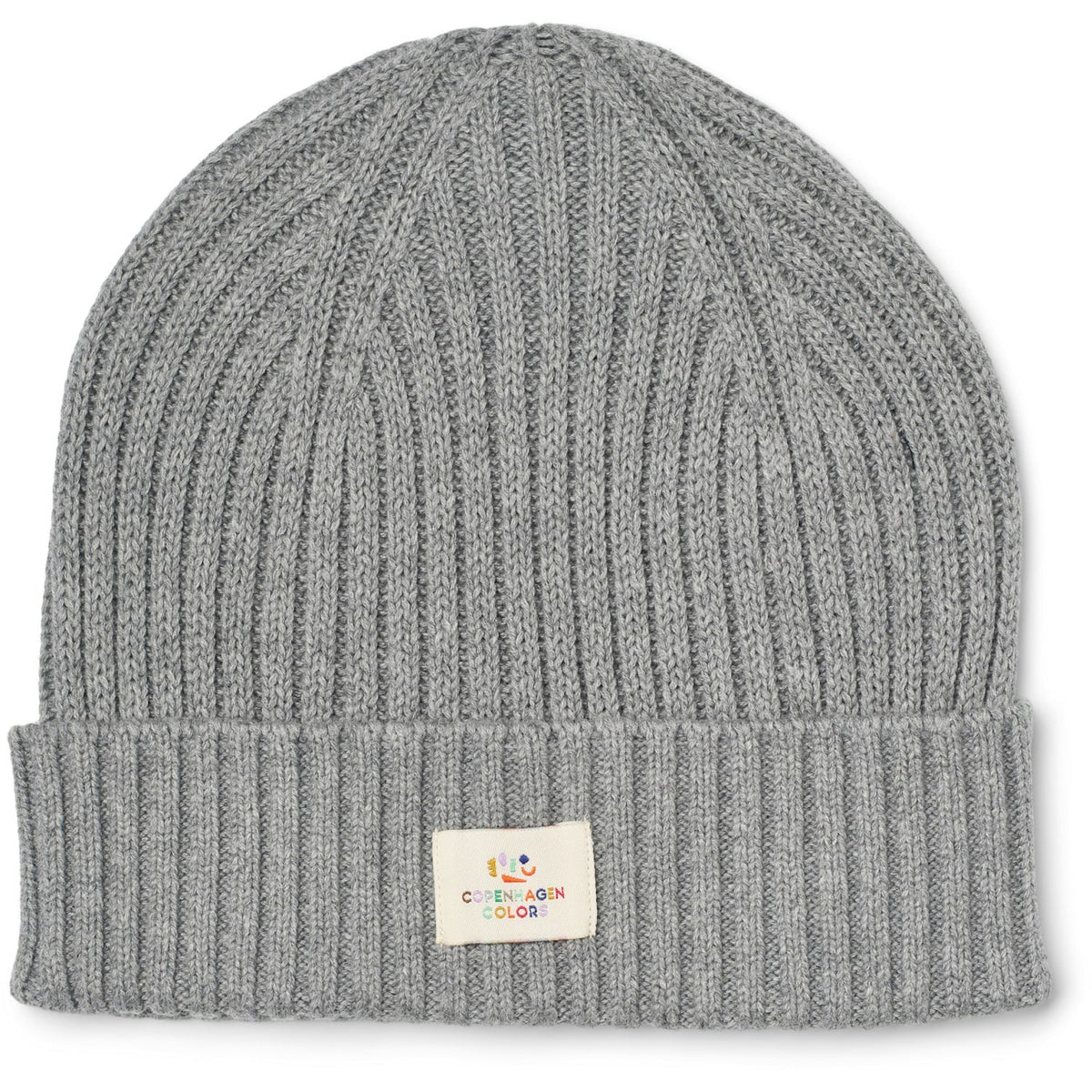 COPENHAGEN COLORS Grey Melange Cotton Knitted Classic Beanie