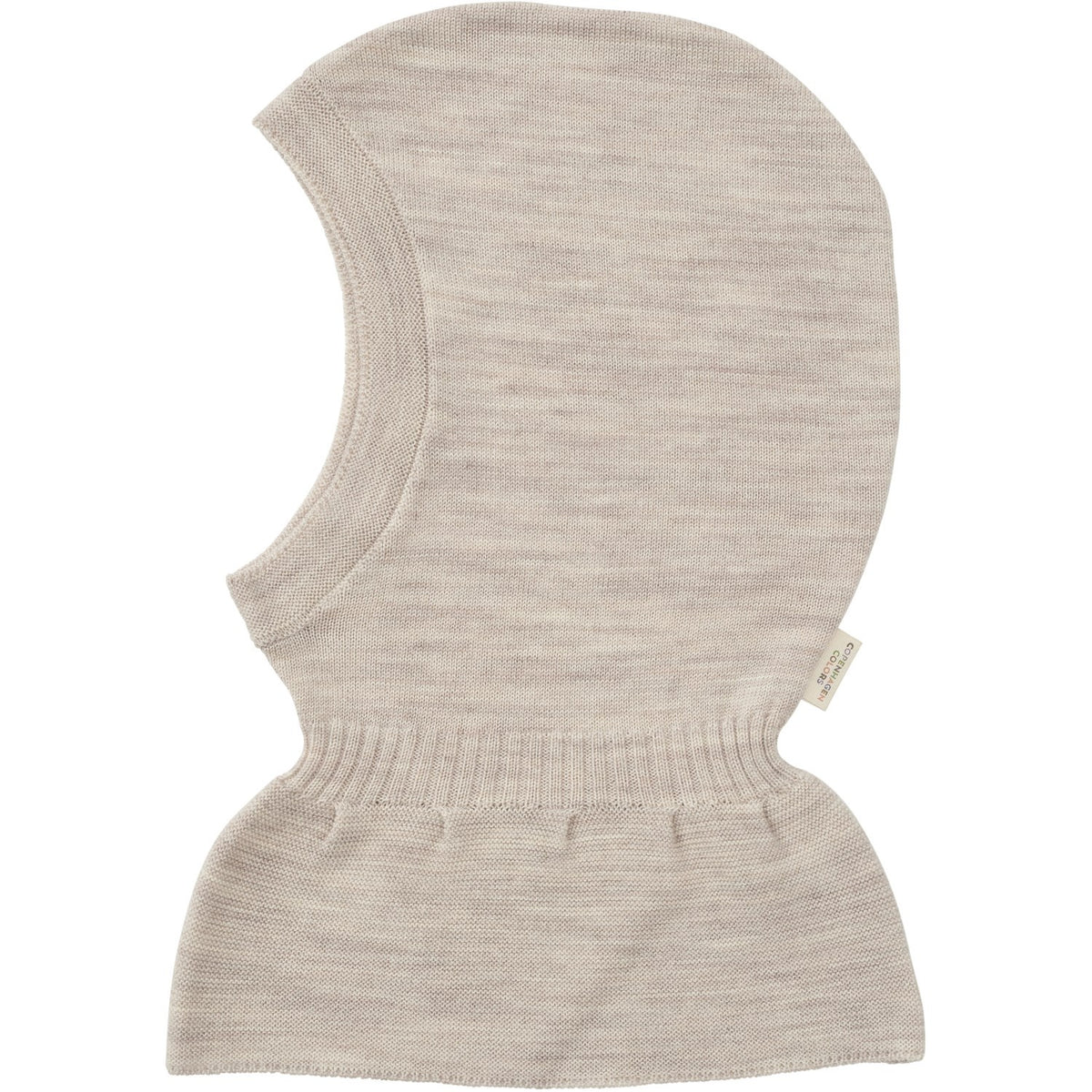 COPENHAGEN COLORS Grey Mel. Lt. Knitted Merino Balaclava With Frill