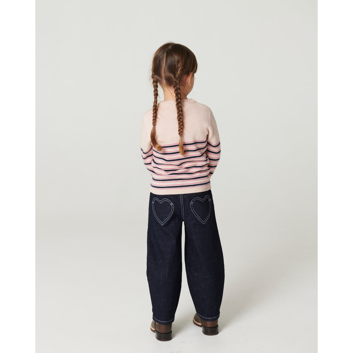 COPENHAGEN COLORS Raw Denim Organic Balloon Denim Pants W. Hearts Back Pockets