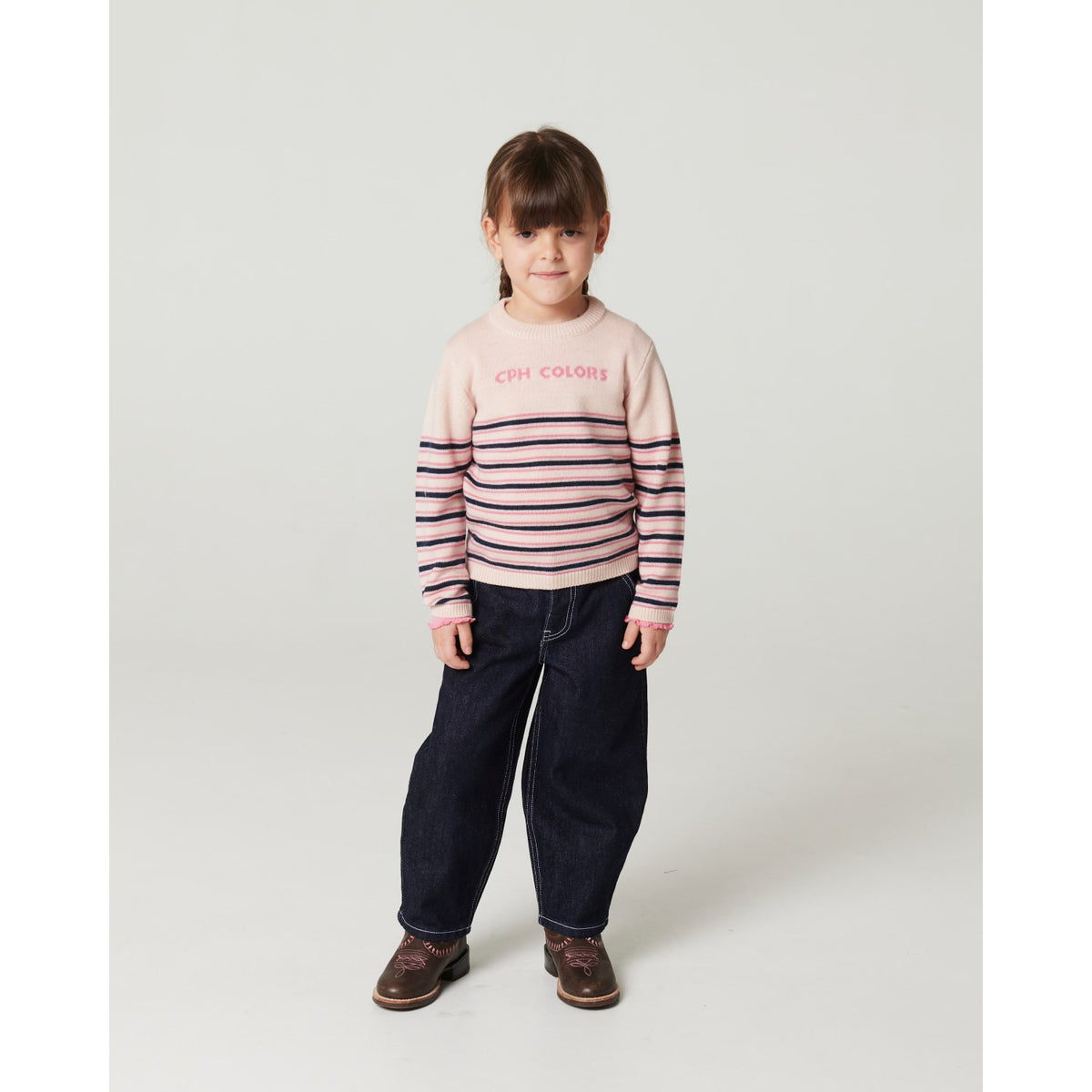 COPENHAGEN COLORS Raw Denim Organic Balloon Denim Pants W. Hearts Back Pockets