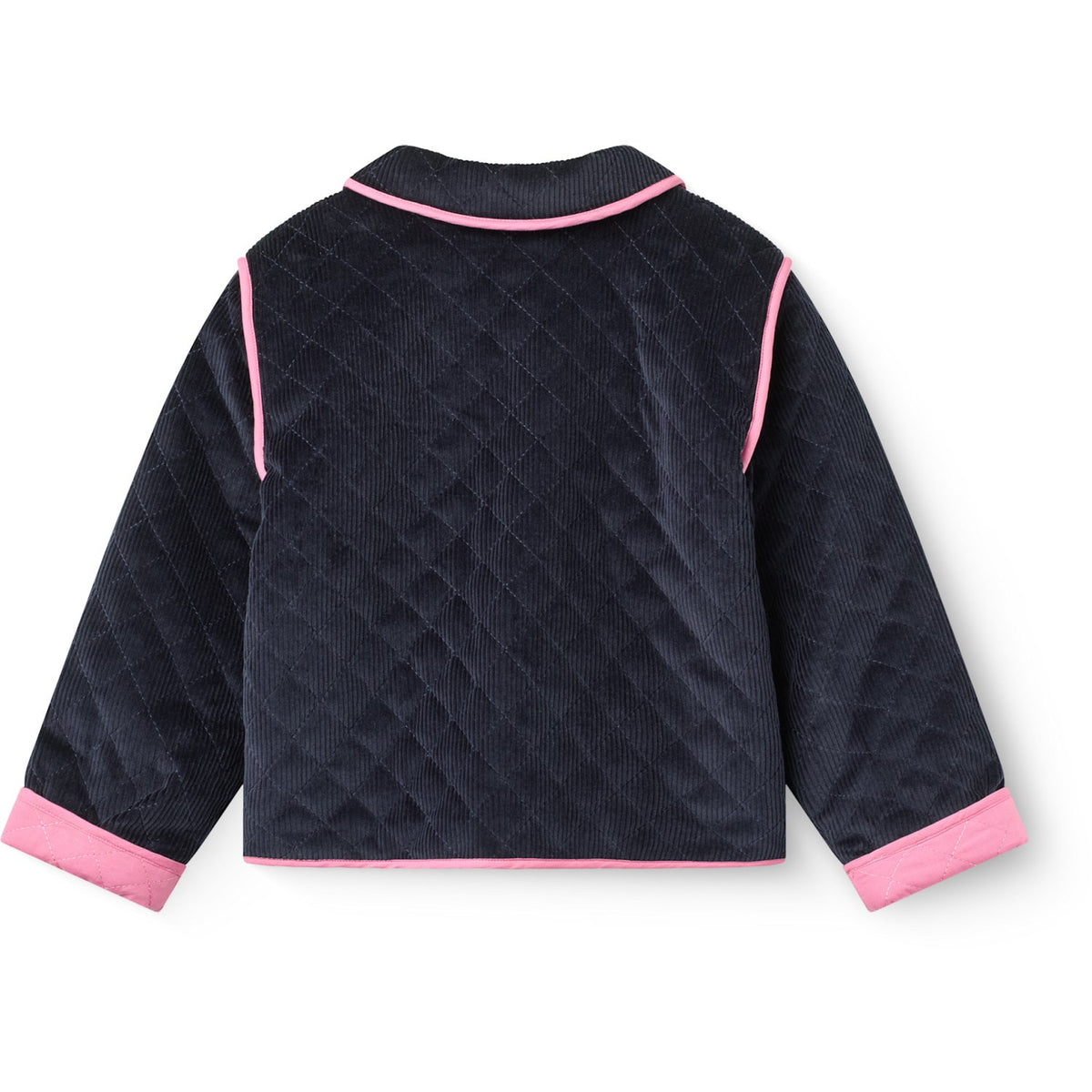 COPENHAGEN COLORS Navy Quilted Corduroy Jacket W. Embroidery
