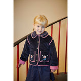 COPENHAGEN COLORS Navy Quilted Corduroy Jacket W. Embroidery