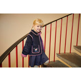 COPENHAGEN COLORS Navy Quilted Corduroy Jacket W. Embroidery