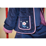 COPENHAGEN COLORS Navy Quilted Corduroy Jacket W. Embroidery