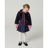 COPENHAGEN COLORS Navy Quilted Corduroy Jacket W. Embroidery
