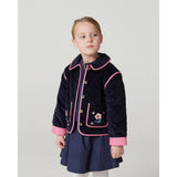 COPENHAGEN COLORS Navy Quilted Corduroy Jacket W. Embroidery