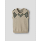 Lil'Atelier White Pepper Mulled Basil Nmmronan Knit Vest Lil