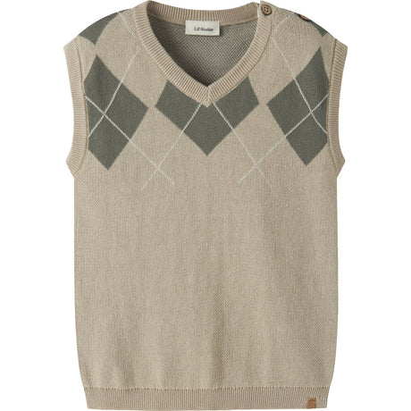 Lil'Atelier White Pepper Mulled Basil Nmmronan Knit Vest Lil