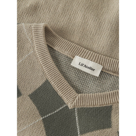 Lil'Atelier White Pepper Mulled Basil Nmmronan Knit Vest Lil