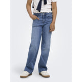 kids ONLY Medium Blue Denim Kogjuicy-Wauw Hw Wide Dnm Gua113 Noos