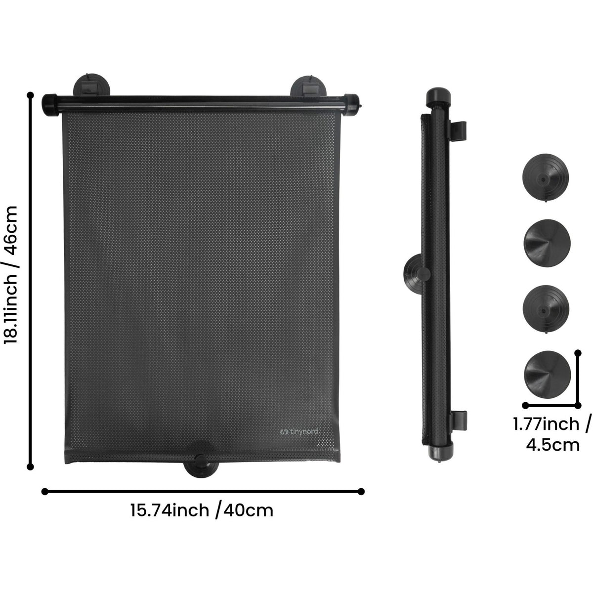 Tinynord Black Car Window Rollershade