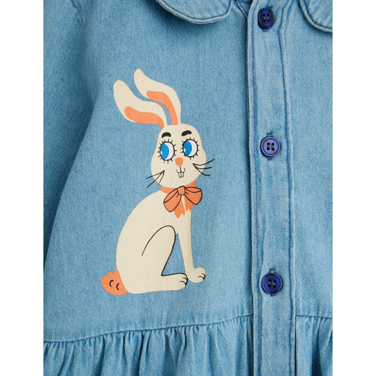 Mini Rodini Blue Lw Denim Rabbit Sp Woven Dress