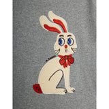 Mini Rodini Grey Melange Rabbit Application Ls Top