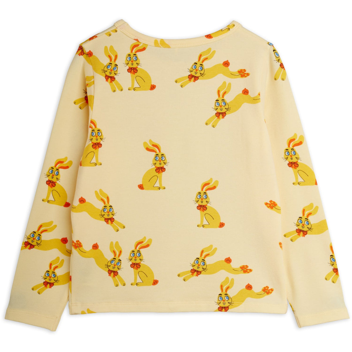 Mini Rodini Yellow Rabbits AOP Ls Tee