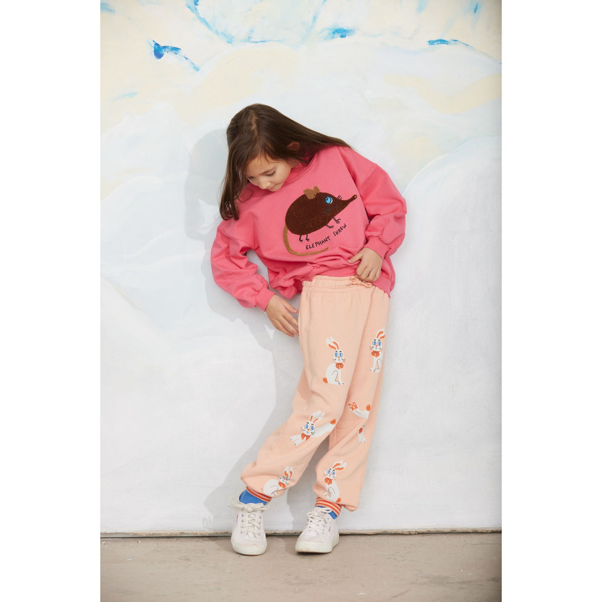 Mini Rodini Pink Rabbit Sp Cuffed Sweatpants