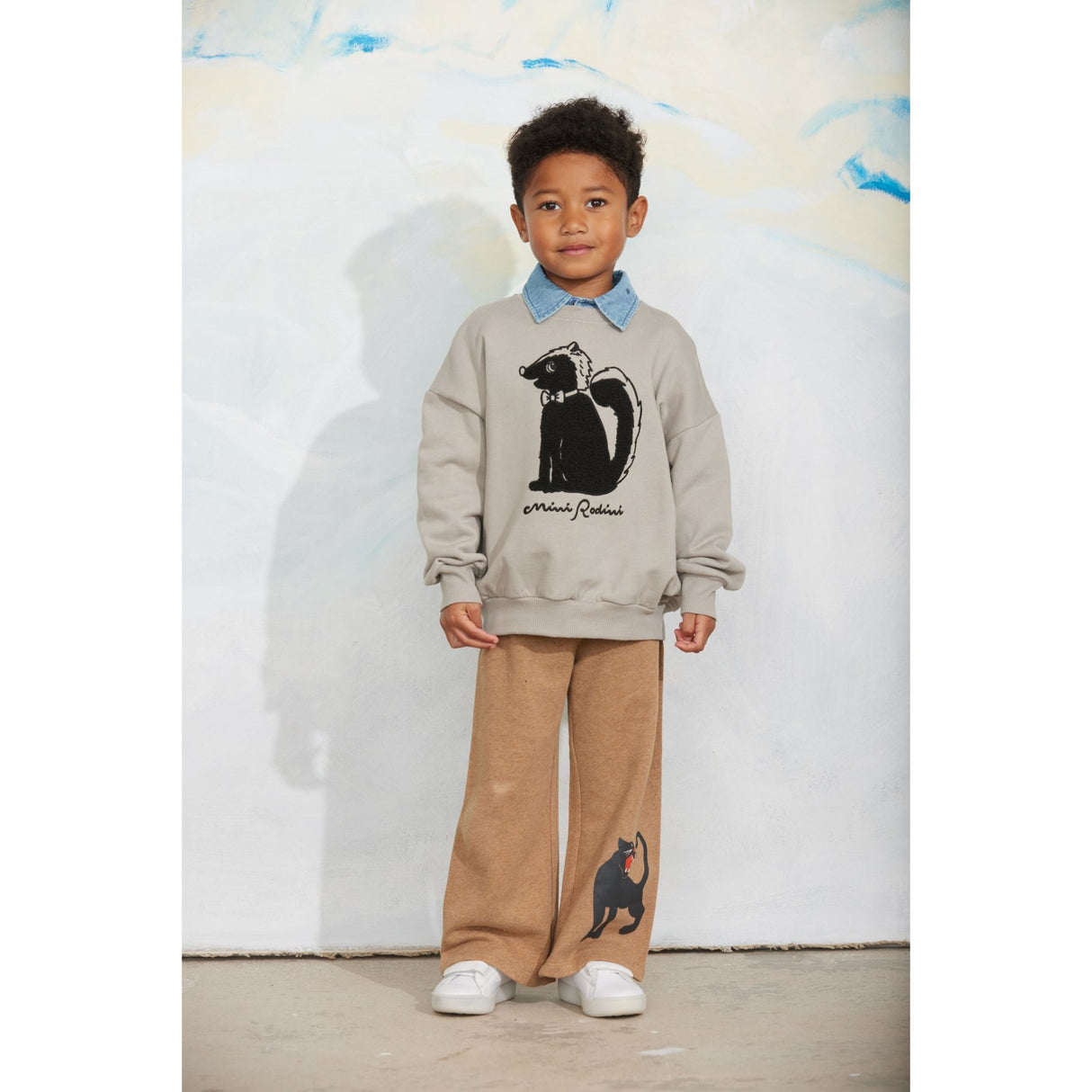 Mini Rodini Brown Panther Sp Melange Sweatpants