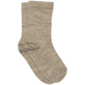 Mp Danmark Light Brown Melange Wool Rib Socks
