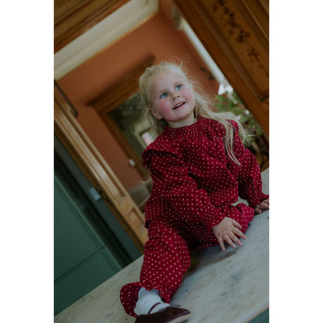 Fliink Red Bud Dot Dolly Dot Ruffle Pants