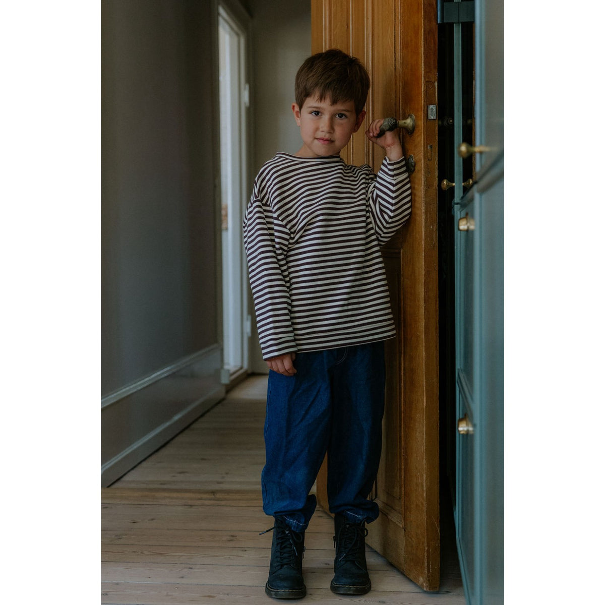 Fliink Coffee Bean / Sandshell Alvin Ls Stripe Sweatshirt