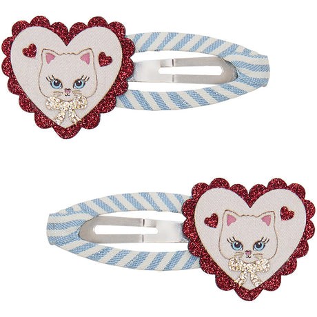 Mimi & Lula 2 Hair Clips - Large Scalloped Heart