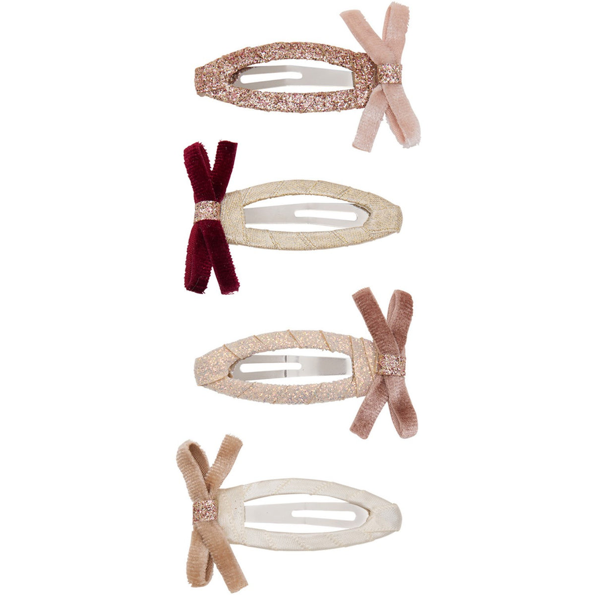 Mimi & Lula 4 Hair Clips - Skinny Velvet Bow