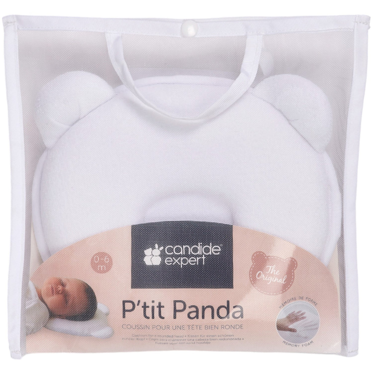 Candide White Panda Baby Pillow