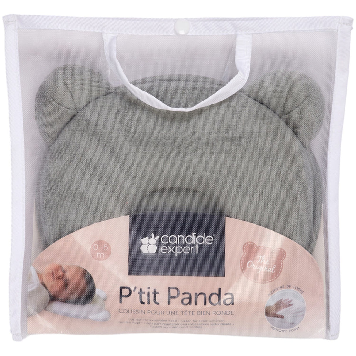 Candide Khaki Panda Baby Pillow