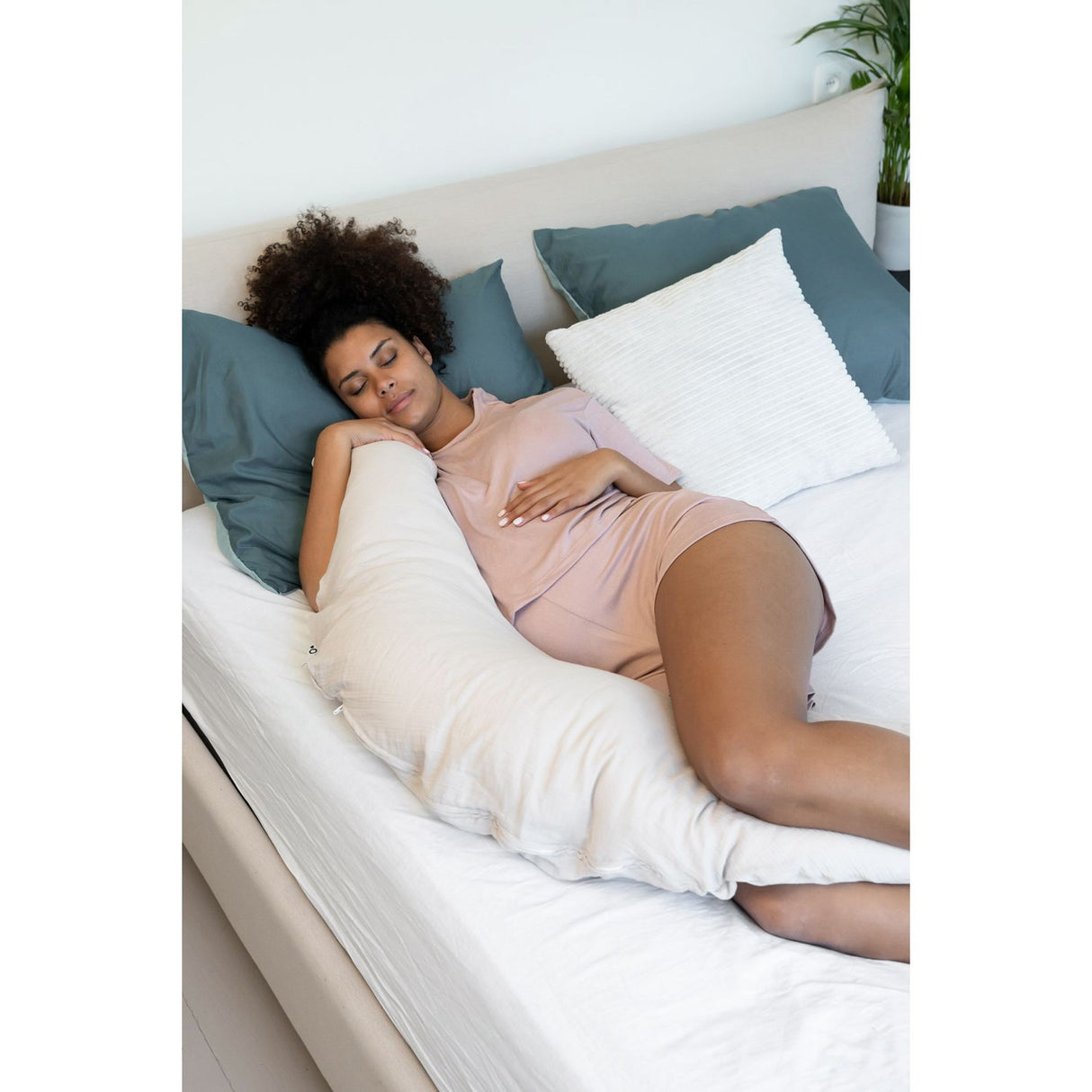 Doomoo Beige Basic Nursing & Pregnancy Pillow