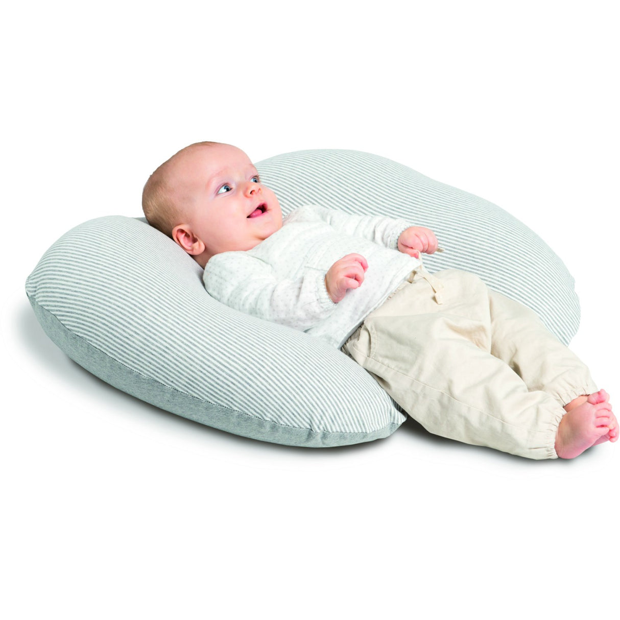 Doomoo Striped Grey Nursing Pillow
