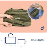 Doomoo Corduroy Khaki Diaper Bag With 8 Accessories
