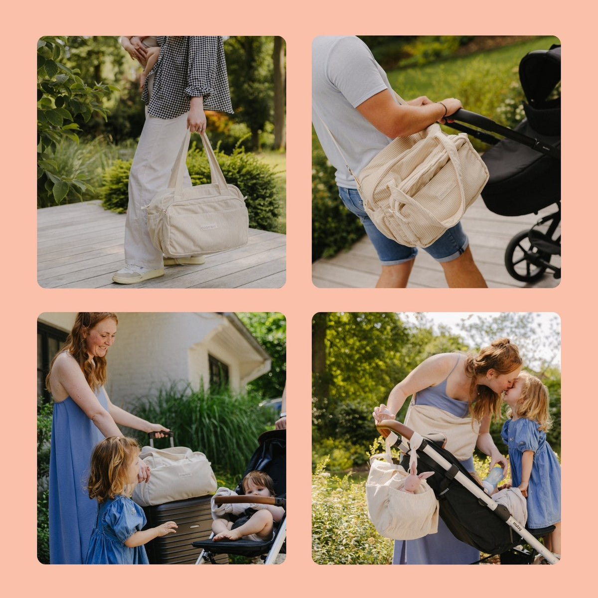 Doomoo Corduroy Sand Diaper Bag With 8 Accessories