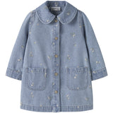 Name It Light Blue Denim Flower Emb Nmfpiper Ls Dnm Dress 3614-Za