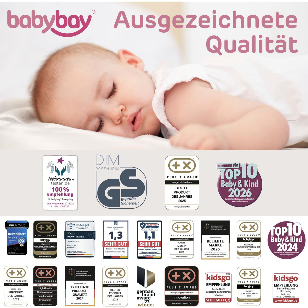 babybay® Mattress MediTex® Intense AngelWave® 3D For Model Boxspring XXL