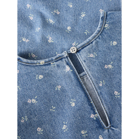 Name It Light Blue Denim Flower Aop Nkfpsilla Dnm Aop Ss Dress 2121-Im