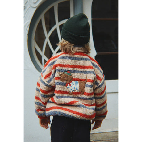 Konges Sløjd Tangerine Stripe Jody Embroidery Teddy Jacket Grs