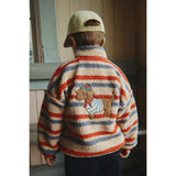 Konges Sløjd Tangerine Stripe Jody Embroidery Teddy Jacket Grs