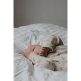 Petit Piao Eggnog Rabbit Aop Ppdio L_S Jumpsuit Fold Feet Pointelle Nb