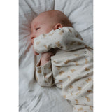 Petit Piao Eggnog Rabbit Aop Ppdio L_S Jumpsuit Fold Feet Pointelle Nb
