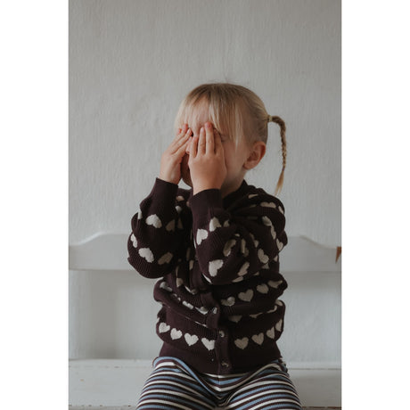 Petit Piao Huckleberry Heart Aop Ppelia Knit Cardigan