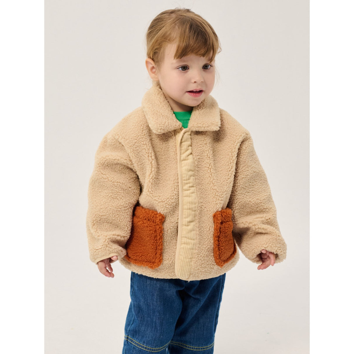 Bobo Choses Light Pink Softpaw Monster Sheepskin Reversible Jacket