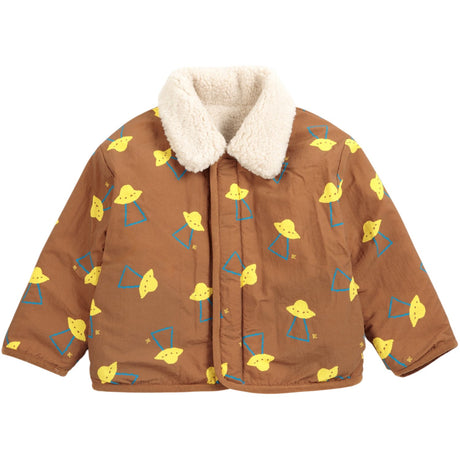Bobo Choses Brown Pixel Abduction Sheepskin Reversible Jacket