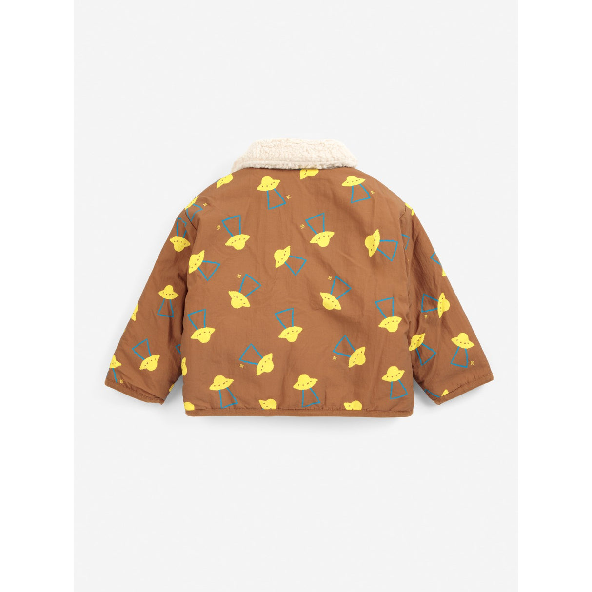 Bobo Choses Brown Pixel Abduction Sheepskin Reversible Jacket