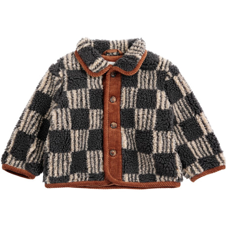 Bobo Choses Dark Grey Almost Moiré All Over Sheepskin Jacket