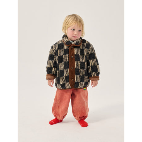 Bobo Choses Dark Grey Almost Moiré All Over Sheepskin Jacket