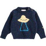 Bobo Choses Navy Blue Pixel Abduction Jumper