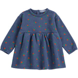 Bobo Choses Navy Blue Stamp Bloom All Over Fleece Dress