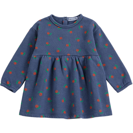Bobo Choses Navy Blue Stamp Bloom All Over Fleece Dress
