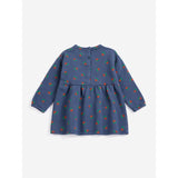 Bobo Choses Navy Blue Stamp Bloom All Over Fleece Dress
